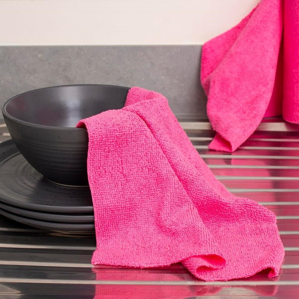 Bettina Tear-Off Microfibre Roll Assorted Colours Pack of 12 B513 | Reusable Cleaning Cloths | Super Absorbent-Washable and Easy to Tear | Eco-Friendly Alternative to Paper Towels