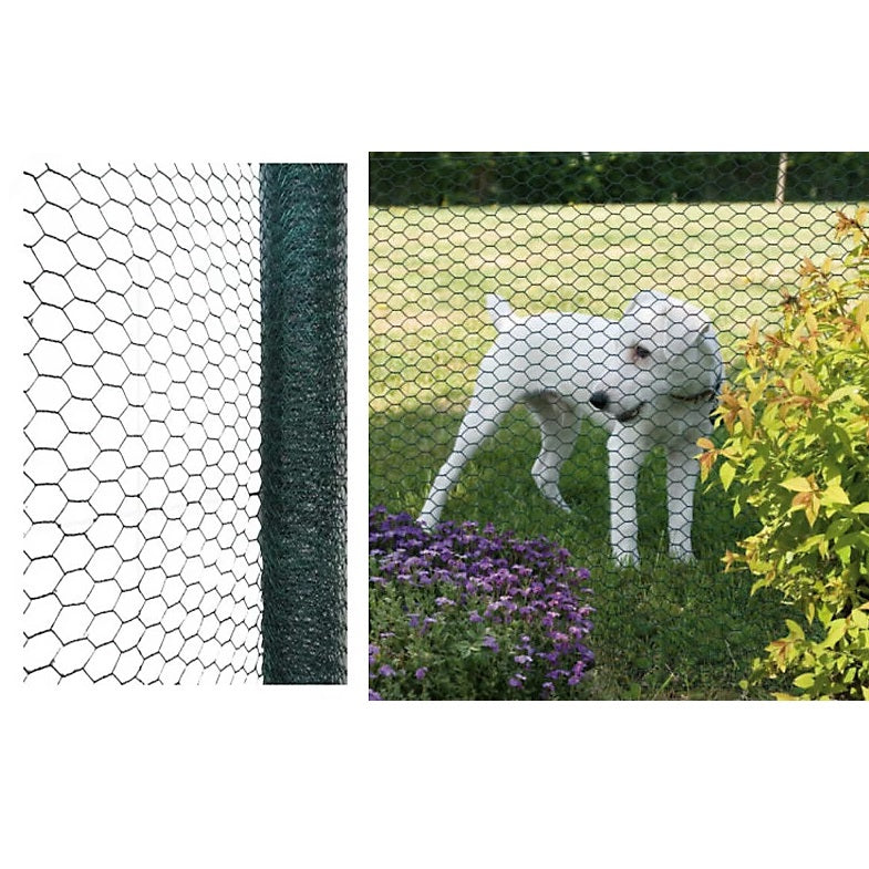 Green Blade PVC Coated Galvanised Wire Netting Green 10Mtr x 0.9Mtr x 25mm CW116 | Durable Hexagonal Mesh Fencing for Gardens-Poultry and DIY Projects | Rust-resistant for Outdoor Use