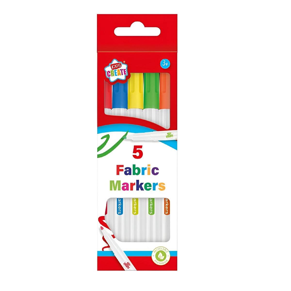 Design Group Kids Create Fabric Markers Assorted Pack of 5 FSC-MKFA