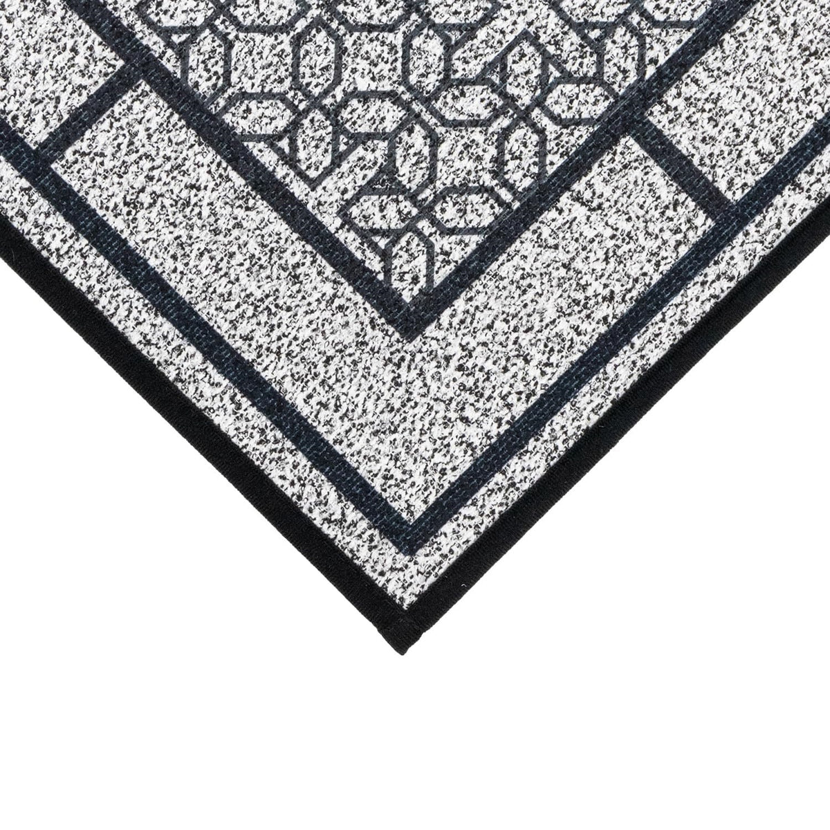 Avanti Printed Linen Effect Pattern Heavy-Duty Indoor Doormat Black and Grey 50cm x 75cm 01-337 | Non-Slip Rubber Backing Mat | Dirt and Moisture Absorbent | Perfect for Hallways and Kitchens | Keeps Floors Clean | Wrinkle-resistant