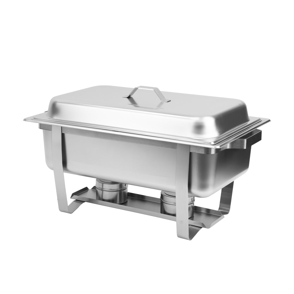 SQ Professional Banquet Double Compartment Chafing Dish Chrome 570mm x 360mm x 320mm 13.5Ltr 1461 | High Quality Stainless Steel | Ideal for all Buffet Services | Twin Fuel Holders for Even Heat Distribution | Easy to Clean | Effortless to Transport