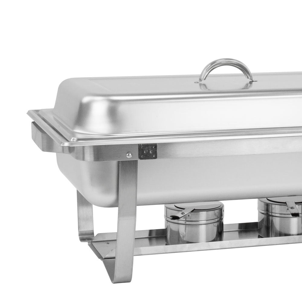 SQ Professional Banquet Single Compartment Chafing Dish Chrome 600mm x 350mm x 320mm 9.5Ltr 1465 | High Quality Stainless Steel | Ideal for Buffet Services | Twin Fuel Holders | Easy to Clean | Easy to Transport