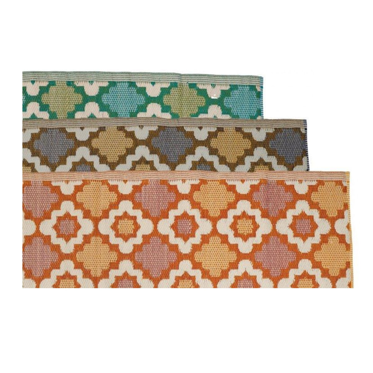 SiL Geometric Pattern PP Mat Assorted Colours 160cm x 230cm Pack of 1 TX1450 | Indoor and Outdoor Use | Stylish Woven Design for Home and Garden