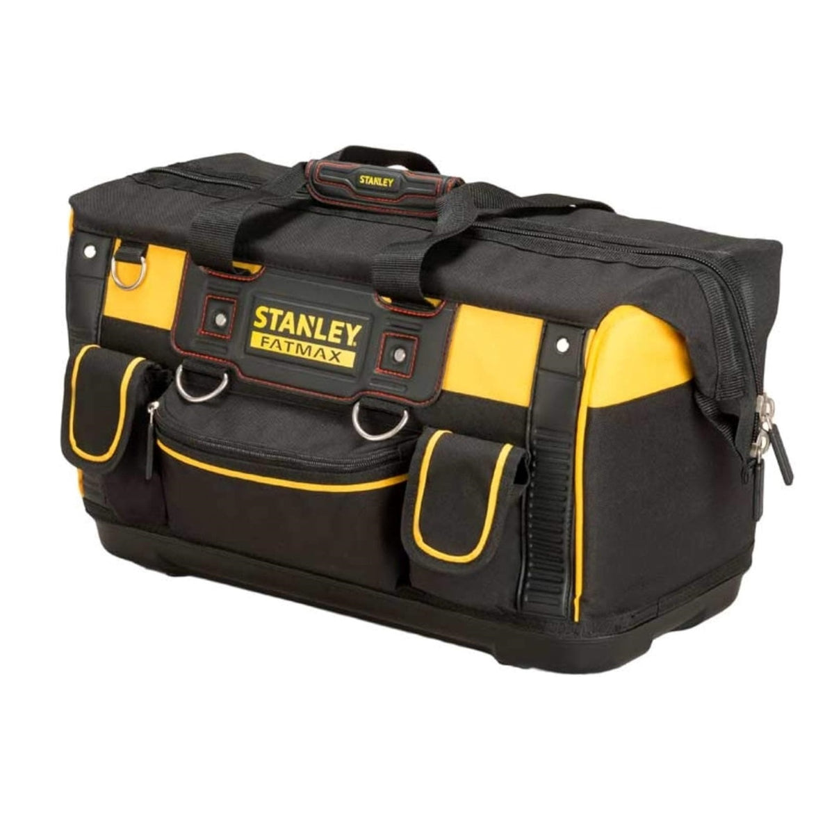 Stanley FatMax Heavy-Duty Open Mouth Rigid Tool Bag Yellow and Black 50cm x 30cm x 29cm FMST1-71180 | Multi-Pocket Storage with Water Proof Base | Tool Organizer for Tradesmen and DIY