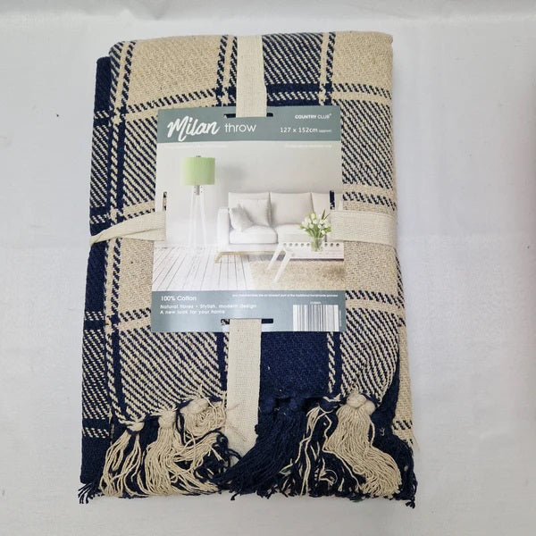 Country Club Milan Throw Blanket Assorted Colours 127cm x 152cm Pack of 1 OTS200694 | Soft and Stylish Decorative Throw | 100 Percent Polyester | Ideal for Sofas-Beds and Chairs