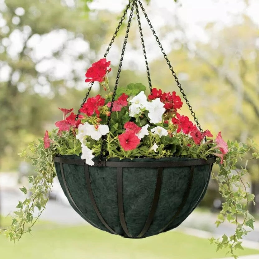 Green Jem Hanging Basket Liners Green 12-Inch HBBL12 | Excellent Water Retaining Properties | Visually Enhance Floral Displays | Made From Natural and Recycled Products | Use Side Slits for all Over Planting