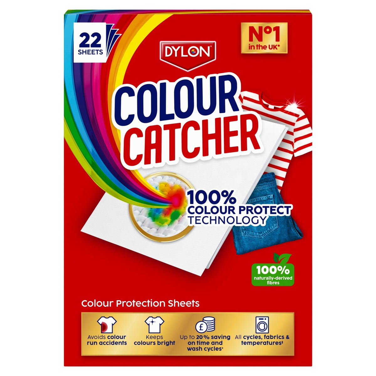 Dylon Colour Catcher Sheets White Pack of 22 11701 | 100 Percent Colour Protect Technology