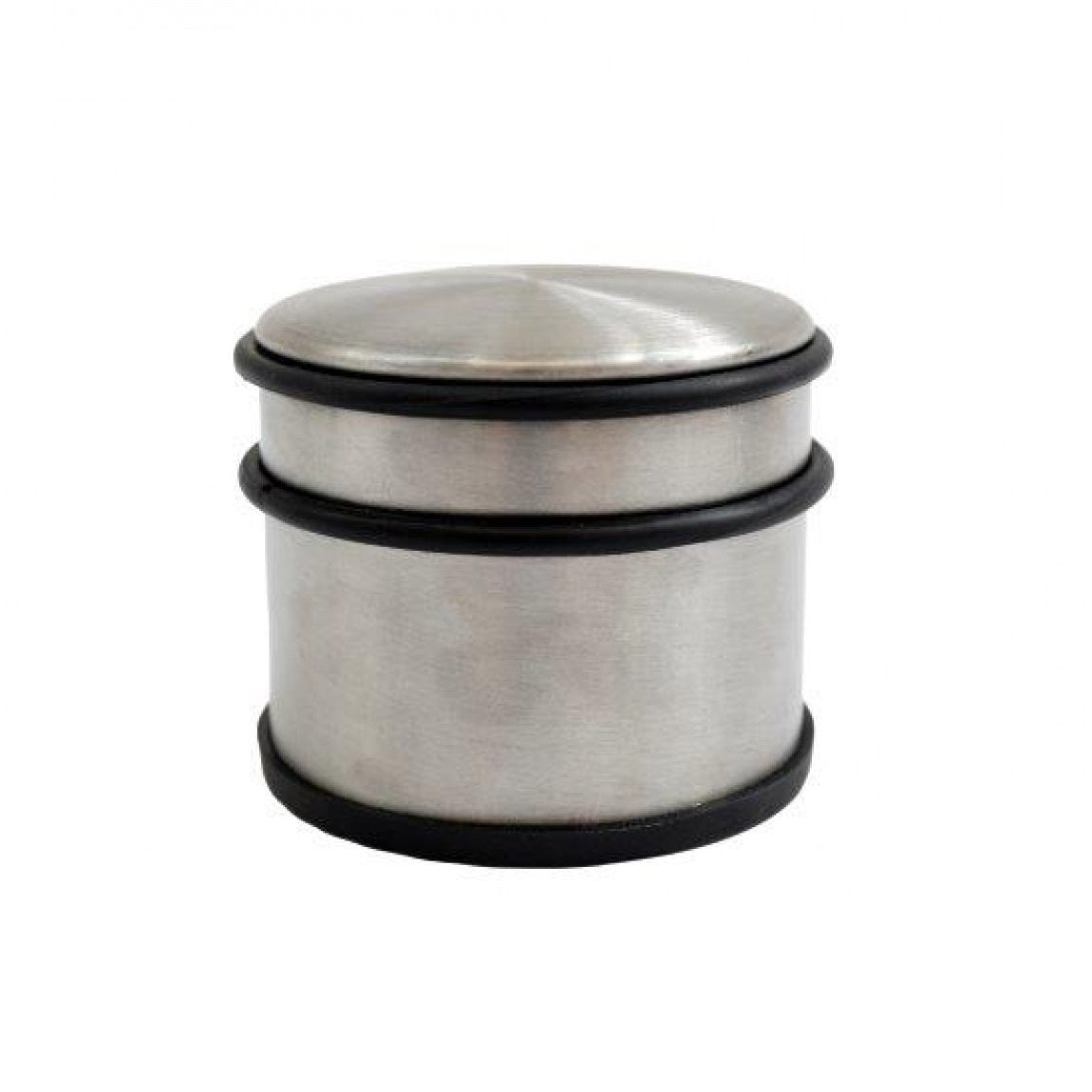 SiL Home Heavy Duty Non-Slip Stainless Steel Doorstop with Rubber Protectors Silver 9cm x 9cm x 8cm HH6144 | Floor and Wall Friendly