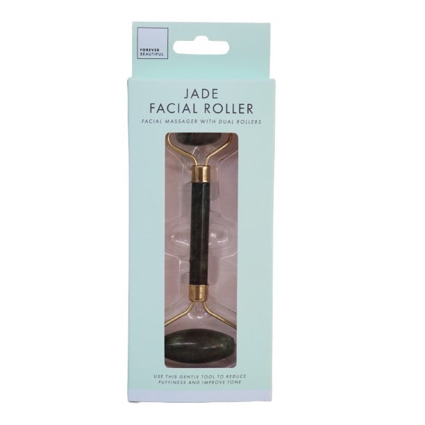 Forever Beautiful Dual-Ended Jade Facial Roller Golden PER11651 | Facial Massager with Dual Rollers | Massager for Face-Puffiness and Skin Tone