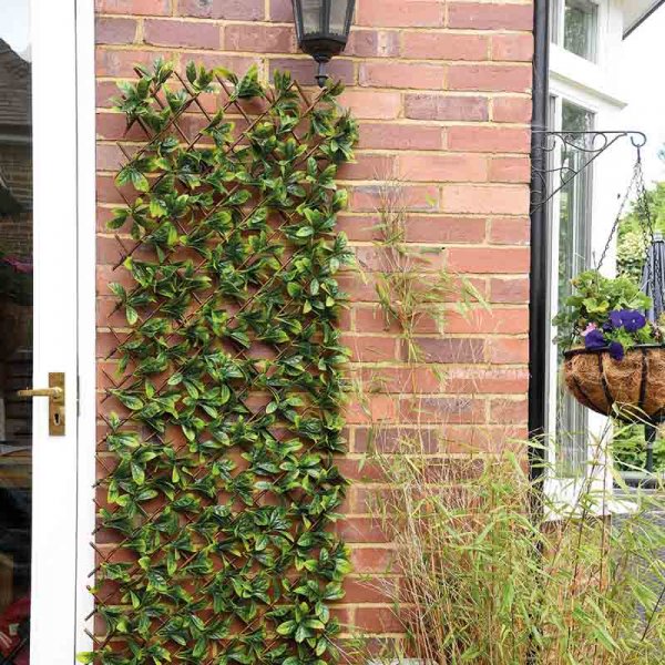 Smart Garden Faux Decor Lemon Leaf Trellis Green 180cm x 60cm 5045082 | UV Protected | Attached to an Expandable Willow Trellis| Maintenance-Free Home Decor | Use Vertically or Horizontally | A Stylish Alternative to Traditional Fencing