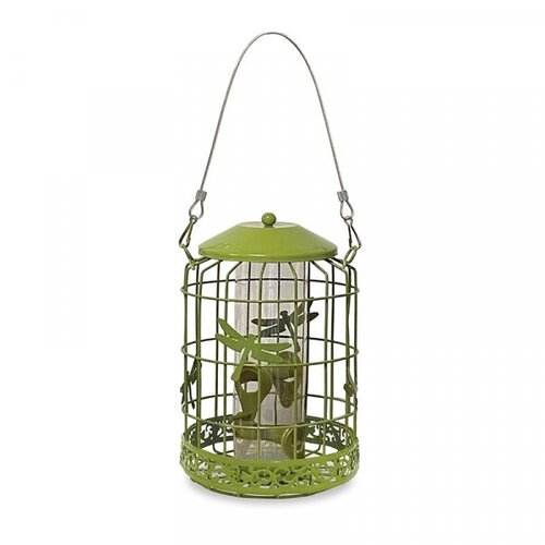Chapelwood Decor Squirrel-Proof Seed Bird Feeder Green 26cm 7512022 | Elegant Decorative Embellishments Makes This Feeder Look Stylish in Any Garden | Durable Feeder Helps Keep Squirrels and Large Birds at Bay | Easy to Fill | Holds 255g Approx | Tough