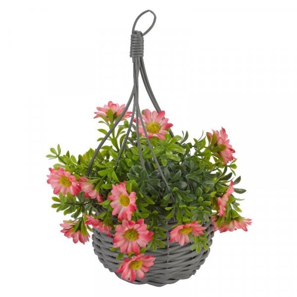 Smart Garden Meadow Faux Hanging Flower Basket Bouquet Assorted Colours 27cm 5610000 | Maintenance-Free | Home Decor | Available in 4 Designs | Weather and UV Resistant