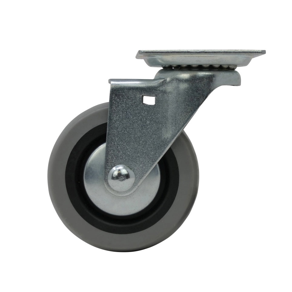 Select Hardware Ambassador Heavy Duty Swivel Plate Castor TPR Wheel Grey 100mm 611006 | Heavy Duty Caster Wheel | 100mm Swivel Caster | TPR Caster Wheel | Industrial Caster Wheel | Grey Caster Wheel | Swivel Plate Caster