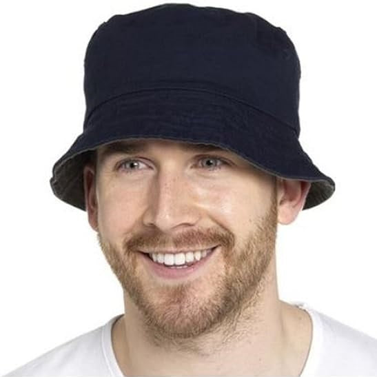 Tom Franks Men Reversible Camouflage Bucket Hat Grey Camo Medium-Large GL690 | Outdoor Sun Hat | Lightweight and Breathable