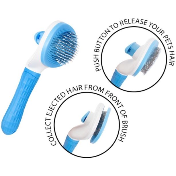 Smart Choice Easy Clean Slicker Brush for Dogs and Cats Assorted Colours 19cm x 10cm Pack of 1 SC1759 | For Medium to Long Coats | Soft Grip Handle | Removes Loose Hair and Tangles | Helps Promote Healthy Oil within the Coat