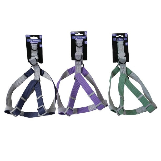 Smart Choice Adjustable Dog Harness Assorted Colours 50cm-60cm Medium to Large Pack of 1 SC1833 | Secure D-ring | Durable Nylon Harness for Dogs | Comfortable-Secure Fit | Easy to Use Clip Fastening | Helpful for Training and Calming Dogs