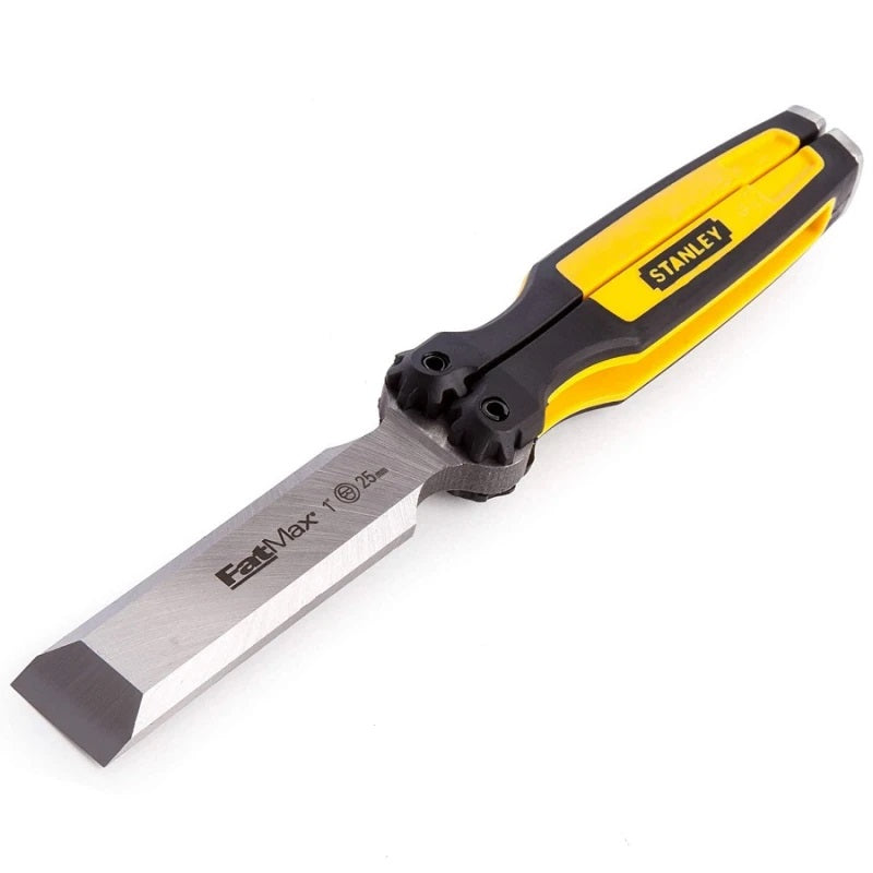 Stanley Fatmax Folding Pocket Chisel Yellow and Black 25mm FMHT0-16145 | Heavy Duty Woodworking Tool | With Retractable Blade and Ergonomic Handle