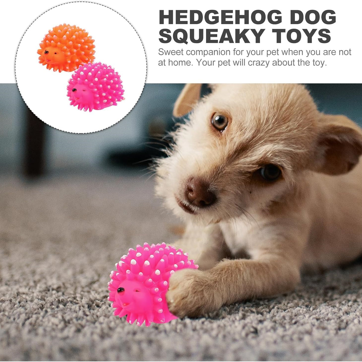 World of Pets Vinyl Spiky Ball Toy with Squeaker Assorted Colours Pack of 1 WP1392 | Durable Chew Toy for Dogs and Puppies | Helps to Keep Pets Happy and Healthy