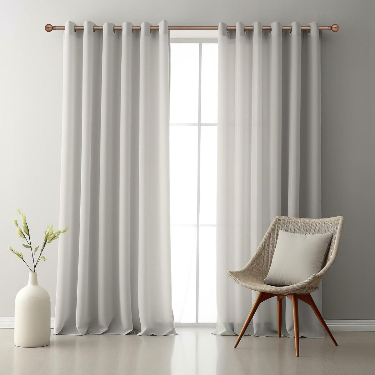 Adorn Metal Ball Adjustable Curtain Pole Assorted Colours Pack of 1 AJ033C | Extendable Length 150cm-300cm | For Home and Office | Installation Brackets Included