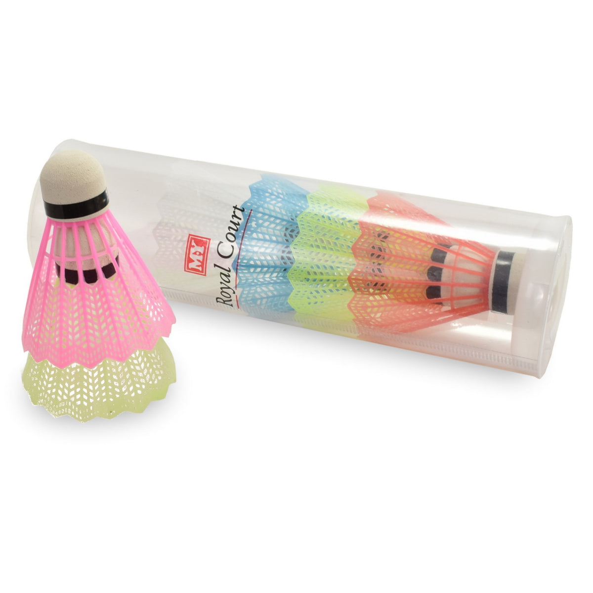 Kandytoys Eva Shuttlecocks in Tube Assorted Colours Pack of 6 TY8496
