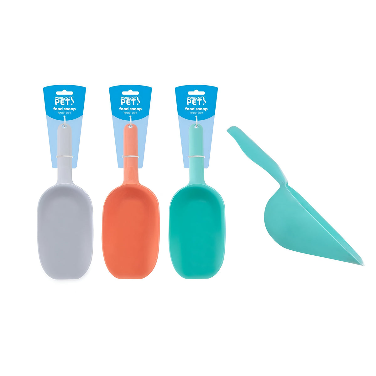 RSW World of Pets Food Scoop Assorted Colour 24cm Pack of 1 WP741 | Perfect for Portioning Out Dry Food without getting your Hands Dirty