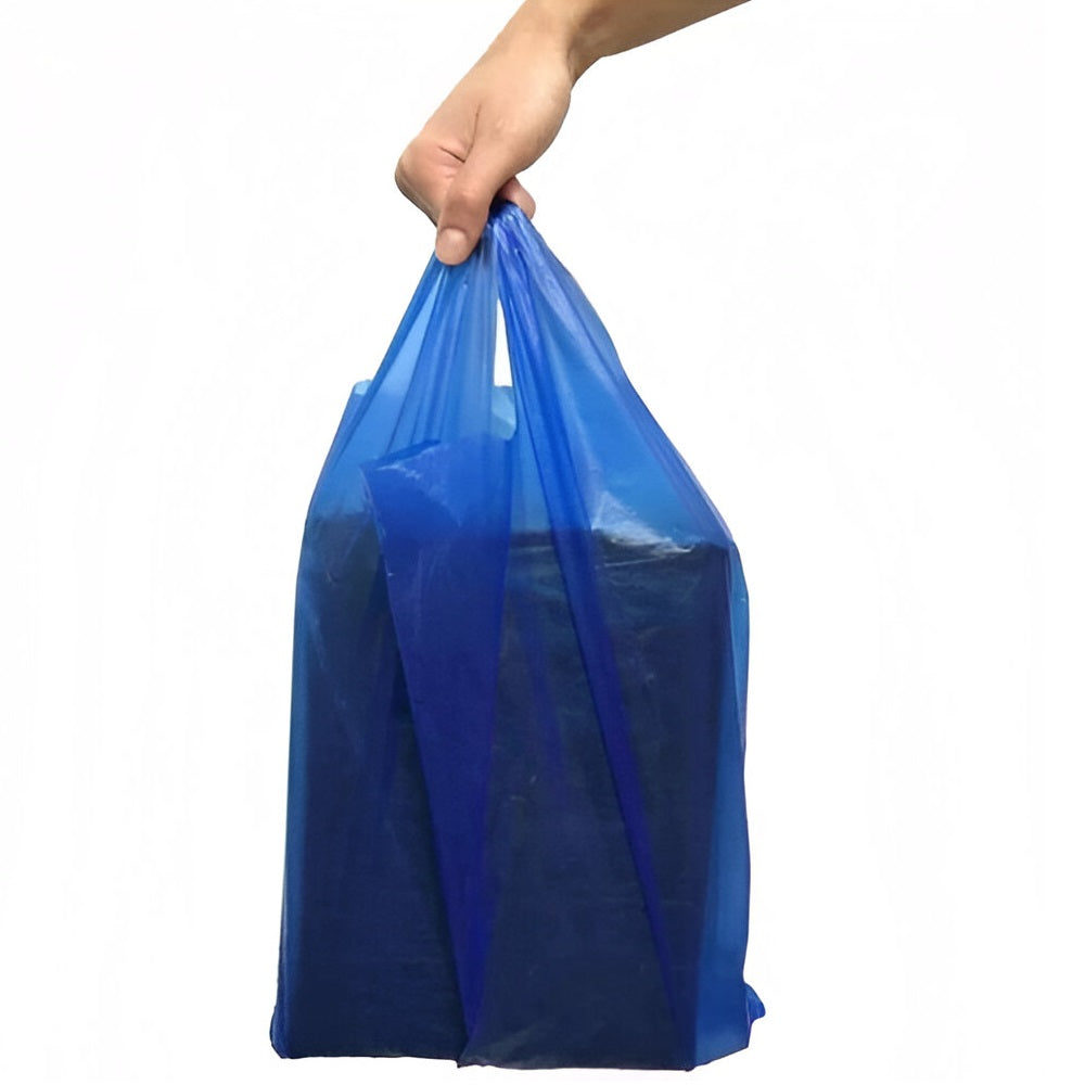 Topaz Hi-Tensile Vest Carrier Bags Blue Large 11-Inch x 17-Inch x 21-Inch Pack of 100 07270-HI09