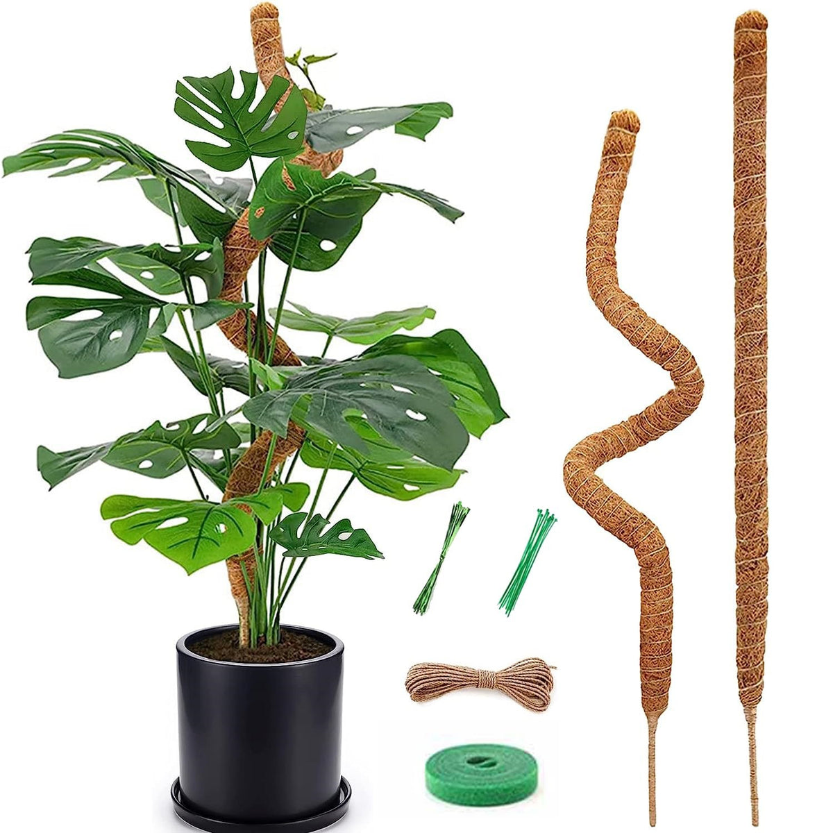 Green Blade Bendable Moss Pole Brown 25-Inch Pack of 2 PS225 | Great for Use Both Indoors and Outdoors | Perfect for Supporting all Climbing Plants from Shrubs - Vines and Vegetables to Ornamental Plants etc | Bendable Design to Allow you to Flex and
