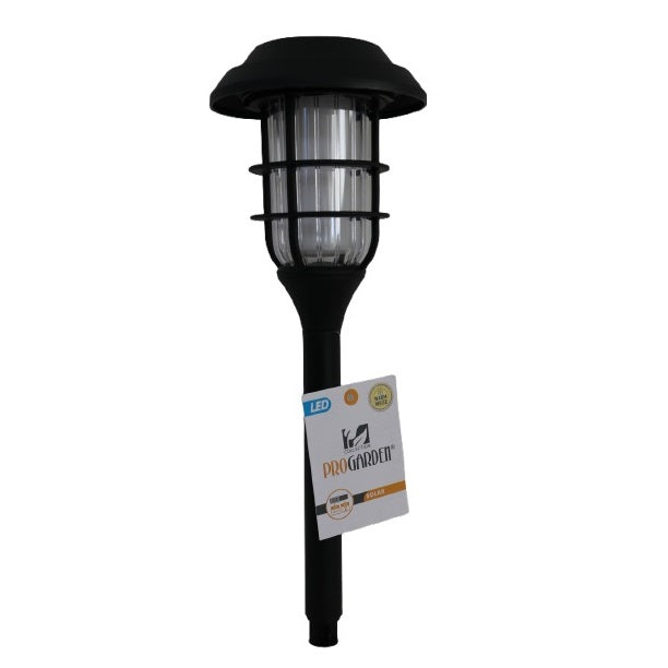 Progarden LED Solar Garden Light Black 43cm x 12cm DX7100040 | Warm White Solar Lantern | Outdoor Stake Lamp for Pathways-Patios and Lawns – Black | Weather-Resistant Design | EcoFriendly Lighting