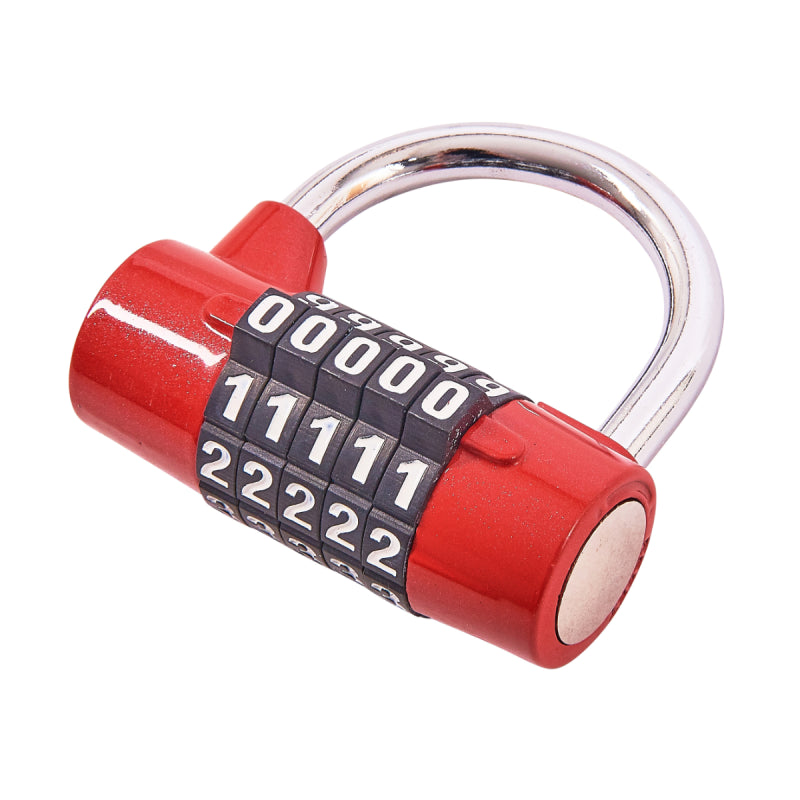 Amtech 5 Digit Combination Padlock Red and Black T1144