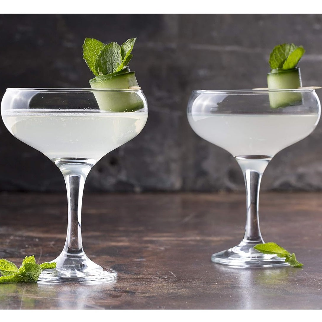 Ravenhead Entertain Cocktail Saucer Glasses Clear 20Cl Pack of 2 0041.623 | Coupe Glasses | Elegant Glassware for Cocktails-Champagne and Desserts
