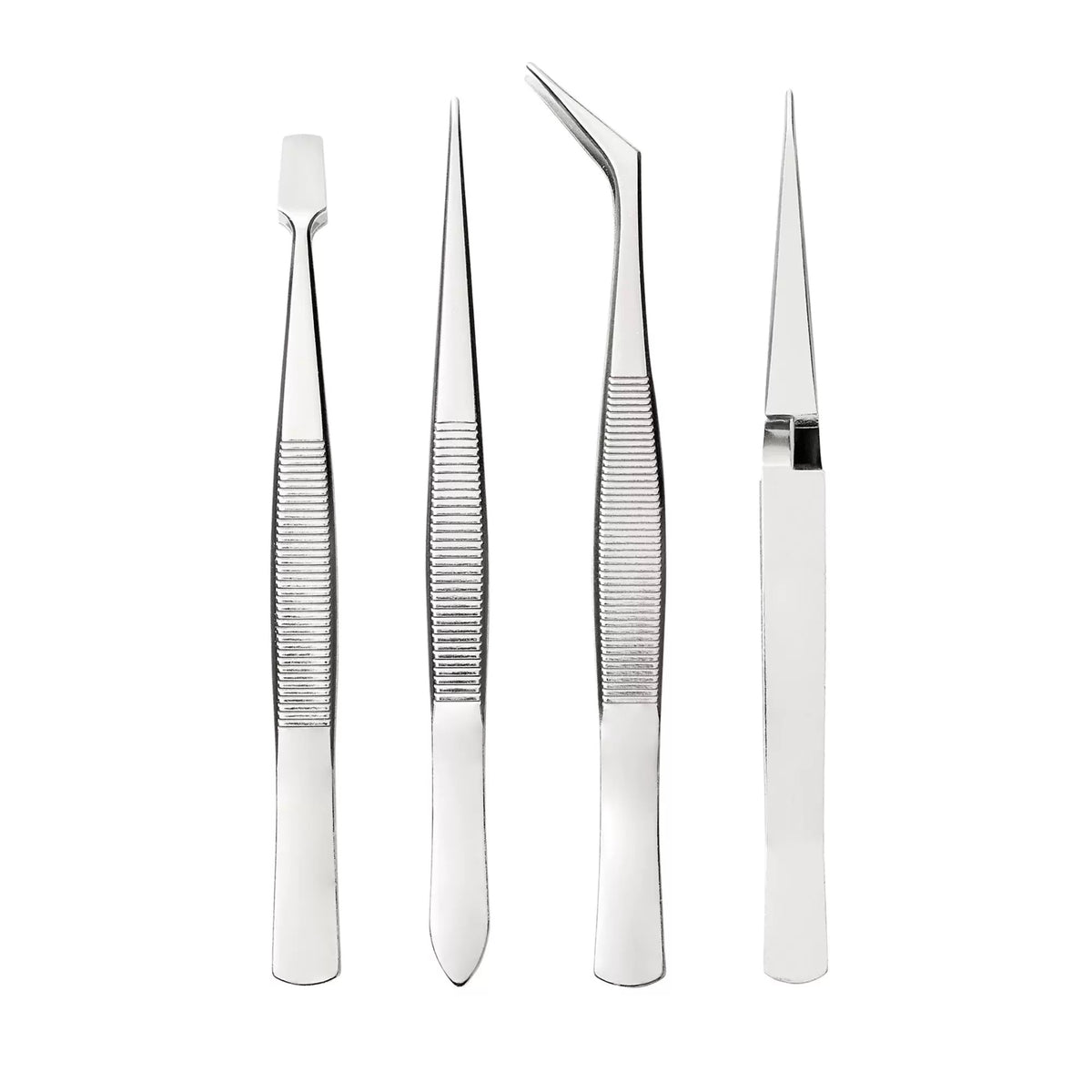 Draper Tools Precision Tweezer Set Silver Pack of 4 19850