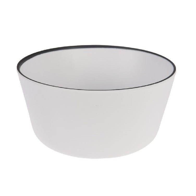 Classic Melamine Bowl with Black Rim White 250ml 177601810 | Serving Bowl for Camping-Kitchen or Everyday Use