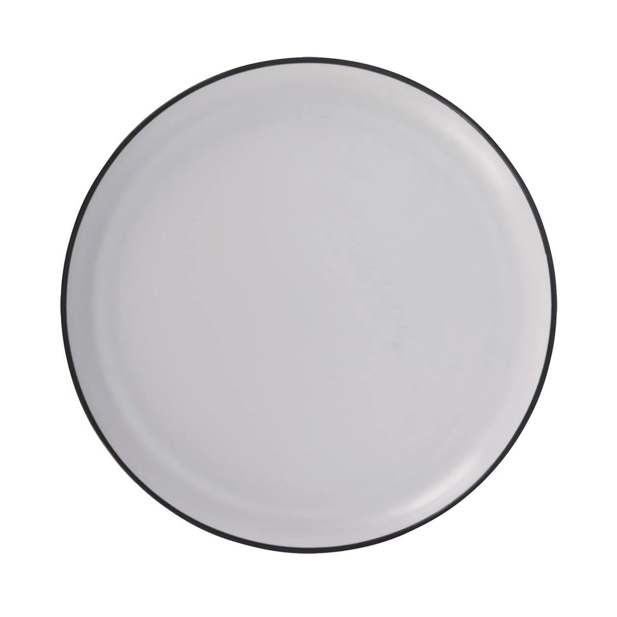 Classic Melamine Plate with Black Rim White 250mm 177601800 | Serving Plate for Camping-Kitchen or Everyday Use