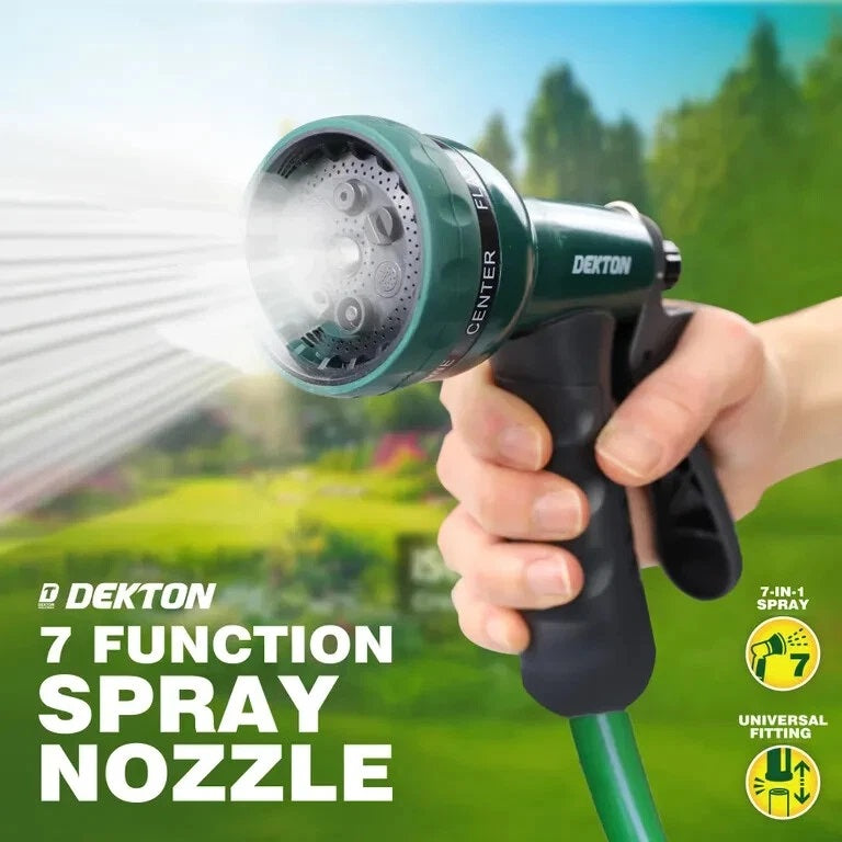 Dekton 7 Function Spray Nozzle Green and Grey DTG6100 | 7-in-1 Spray | Universal Fitting