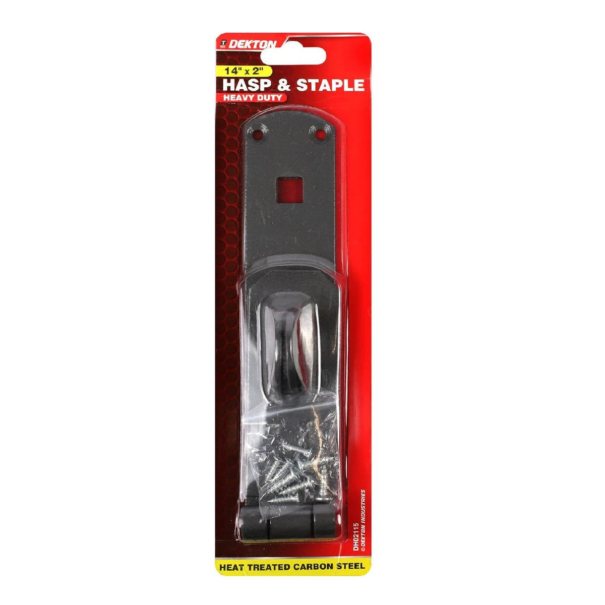 Dekton Heavy Duty Hasp and Staple Grey 14-Inch x 2-Inch DH02115 | Heat Treated Carbon Steel | Powder Coated Finish | Comes Complete with Fittings | Easy to Install | Suitable for Many Places, Such as Doors - Windows - Safes - Tool Boxes - Drawers - Cabinets and Lockers