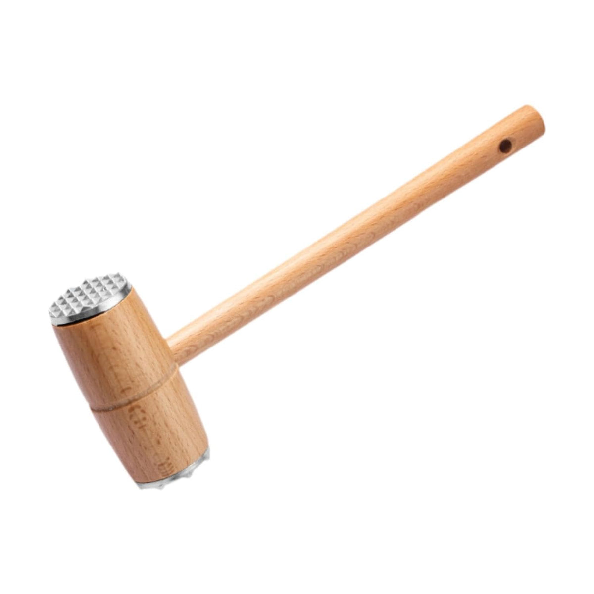 Excellent Houseware Beechwood Meat Tenderizer Mallet Brown 29cm CY5657000 | Double-Sided Hammer with Aluminum Head | Ideal for Tenderizing Steaks-Chicken and Pork