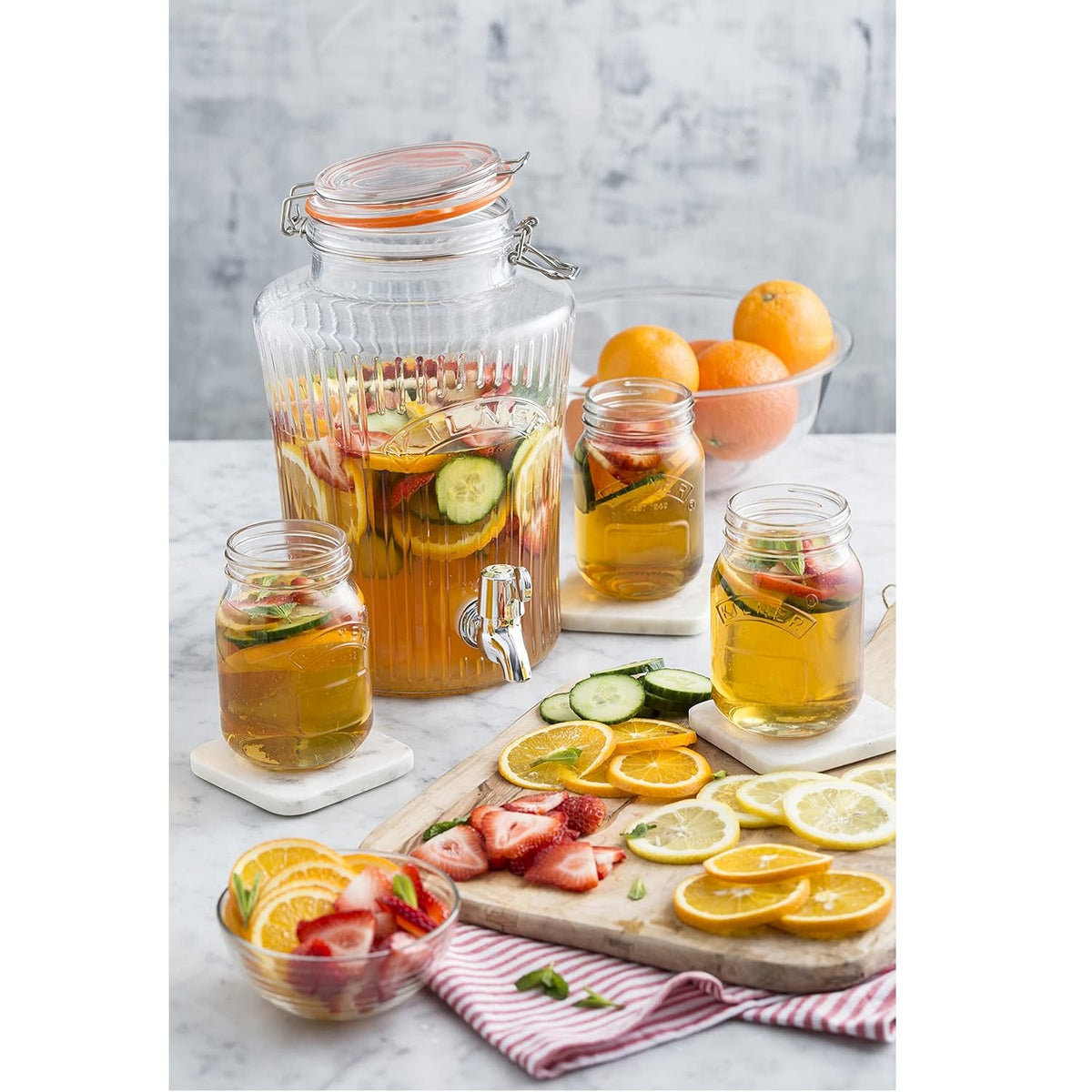 Kilner Vintage Glass Storage Jar with Dispensing Tap Clear 5Ltr L25cm x W19cm x H30cm 25.407