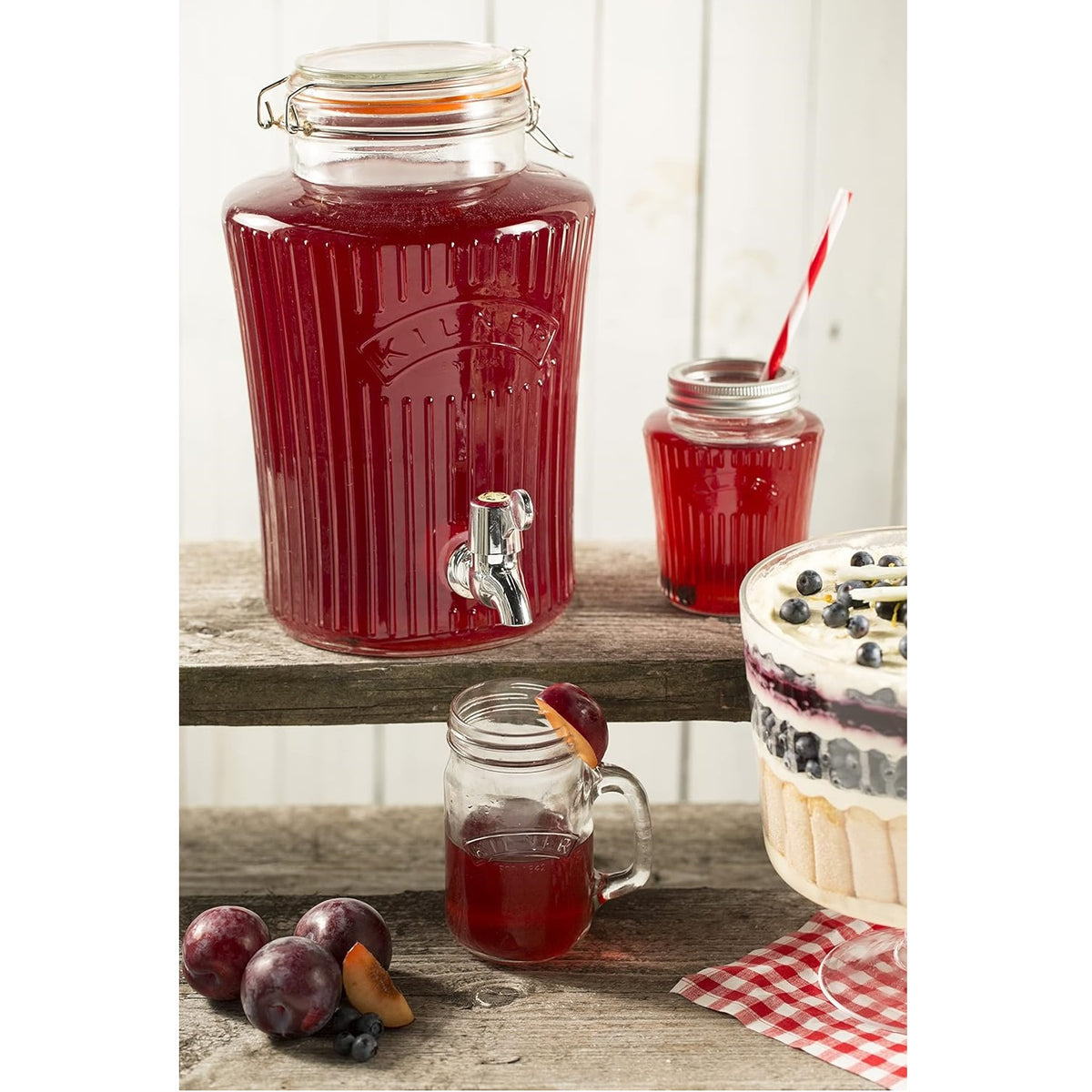 Kilner Vintage Glass Storage Jar with Dispensing Tap Clear 5Ltr L25cm x W19cm x H30cm 25.407
