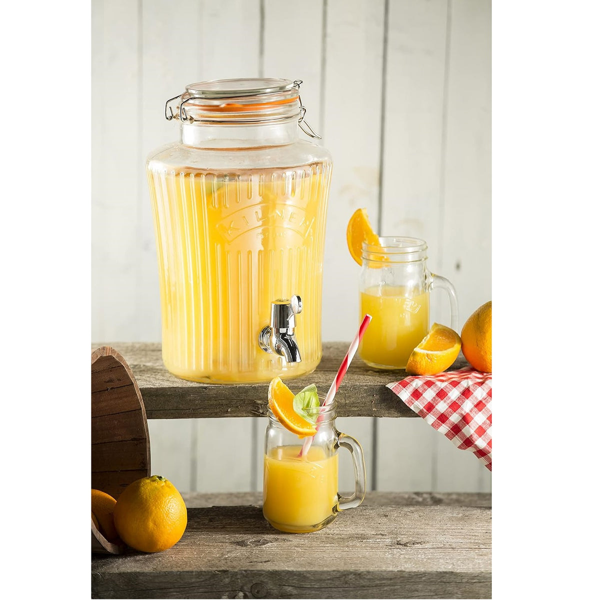 Kilner Vintage Glass Storage Jar with Dispensing Tap Clear 5Ltr L25cm x W19cm x H30cm 25.407