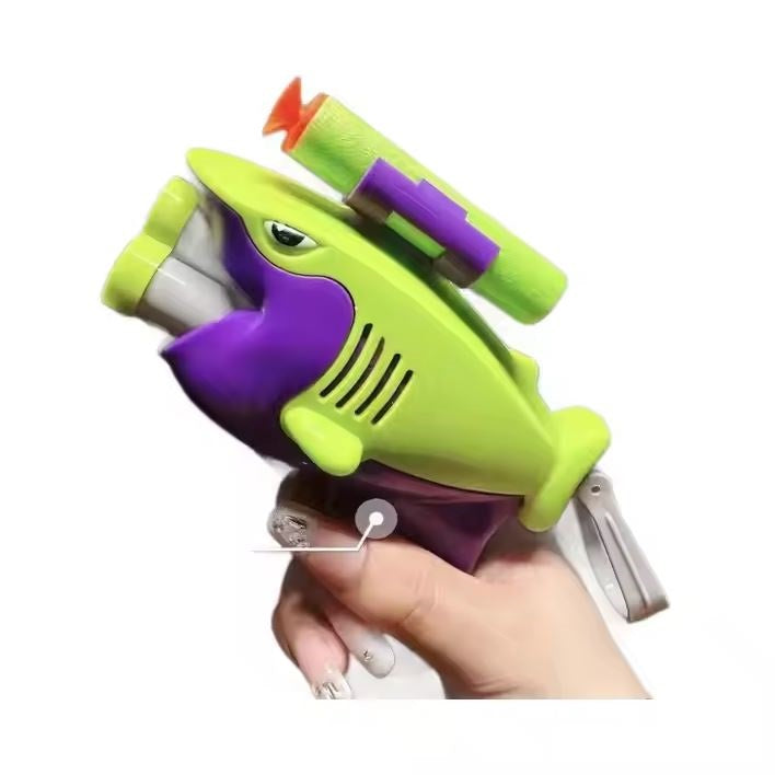Shark Dart Pistol with 5 Darts Green and Purple Pack of 2 S34941080 | Kids Soft Bullet Shooting Pistols | Safe Indoor and Outdoor Play | Toy Guns