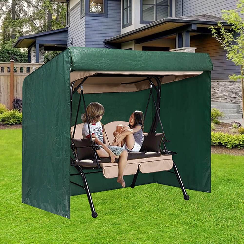 Green Jem Garden Hammock Cover Green 168cm x 215cm x 124cm GC00023 | Waterproof Laminated Finish with Zip Front | All-Weather Protection | Tear-Resistant and Easy to Store | Tie Down Cord Included | Easy to Fold | Easy to Wash | Tough Woven Polythene Fabric