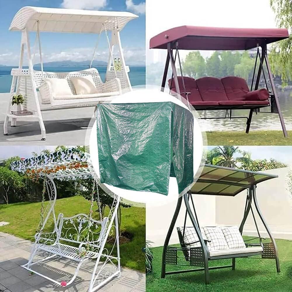Green Jem Garden Hammock Cover Green 168cm x 215cm x 124cm GC00023 | Waterproof Laminated Finish with Zip Front | All-Weather Protection | Tear-Resistant and Easy to Store | Tie Down Cord Included | Easy to Fold | Easy to Wash | Tough Woven Polythene