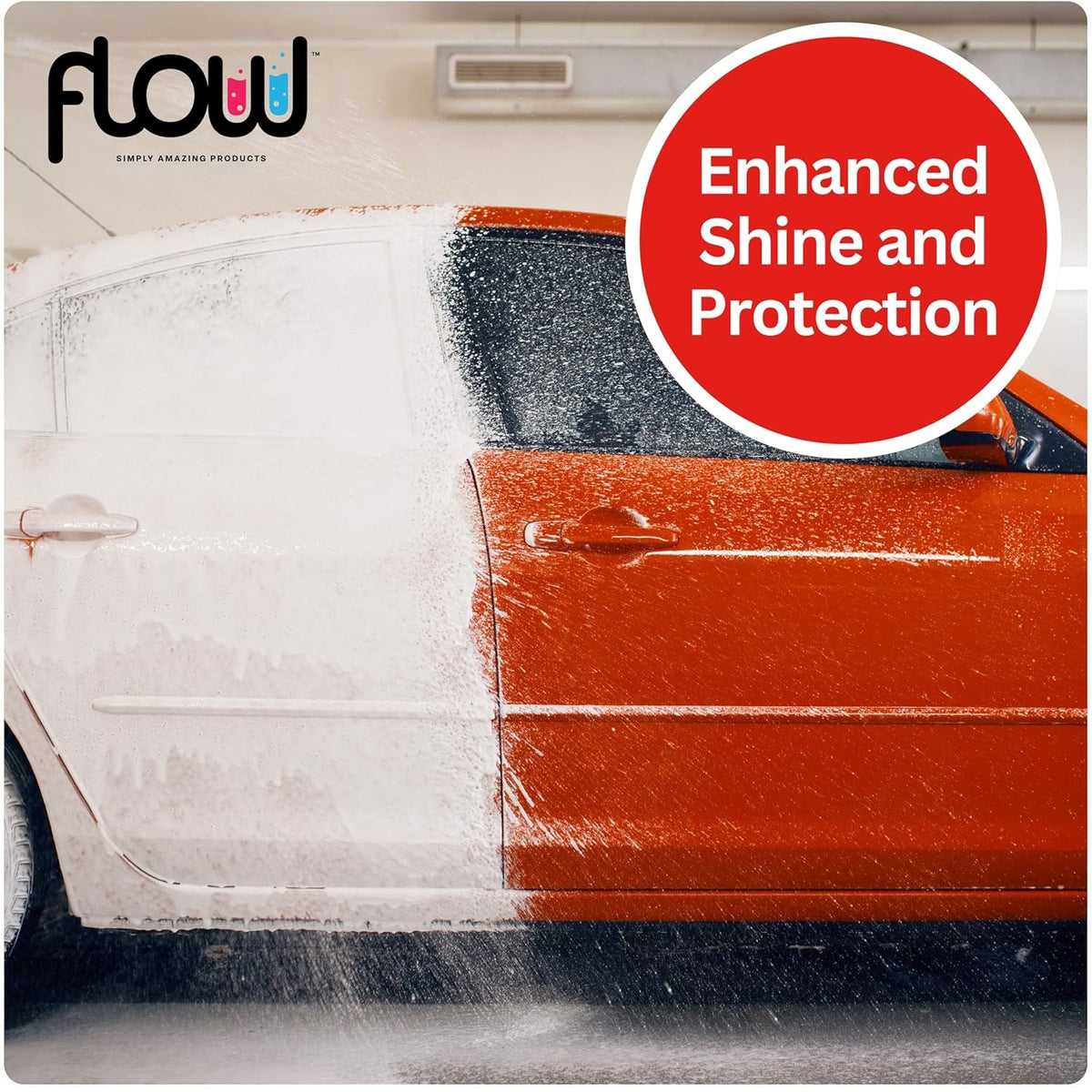 Flow Heavy Duty Foam Detergent Cherry Snow Scent Pink 5Ltr SNOW5L | High Foaming | Prewash Solution | Suitable for All Paint Types | Powerful Formula | Long Lasting | Removes Road Traffic Film and Other Everyday Soiling