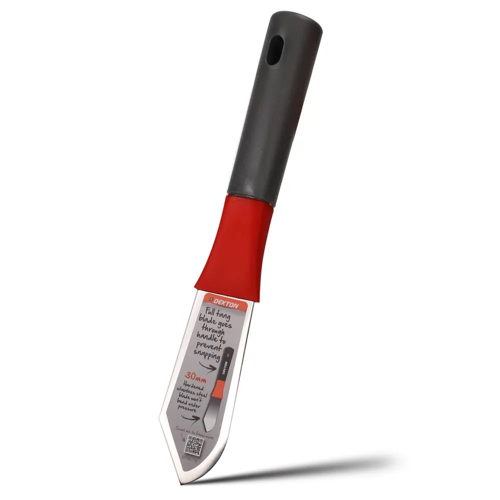Dekton Professional Putty Knife Multicolour 30mm DT95775 | Strong Durable Scraper | Ideal for Tough Scraping Jobs Around the Home | Stainless Steel Blade Resists Rust | Double Hollow Ground Flex Blades for Perfect Flex Point and Longer Life | Full Tang