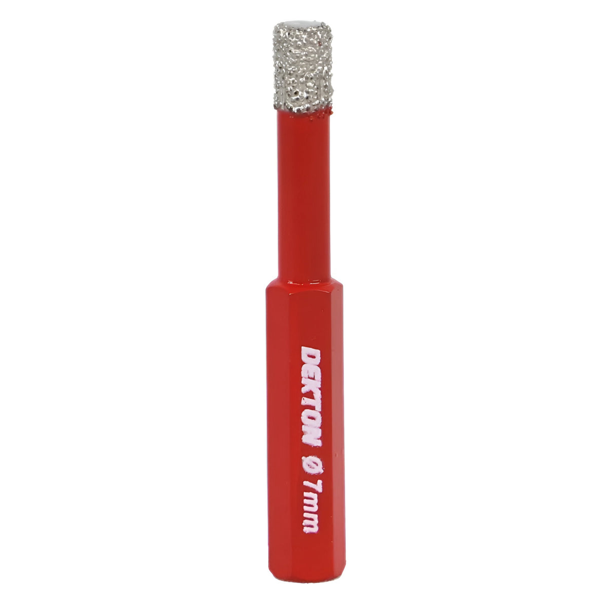 Dekton Dry Diamond Tile Bit Red and Silver 7mm DT80208 | 1-4-Inch Hex Shank | Wax Core | Ideal for Cutting Ceramic Porcelain Stone | Use with Corded and Cordless Drills | For Best Results Use at 1500-2800 RPM | High Grade Hardened Steel