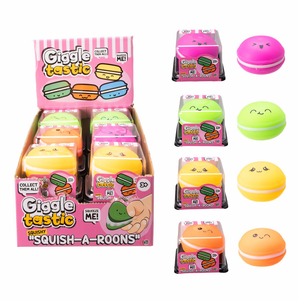 HTI Squish-A-Roons Assorted Colours 7.3cm x 7.3cm x 5cm Pack of 1 1351018