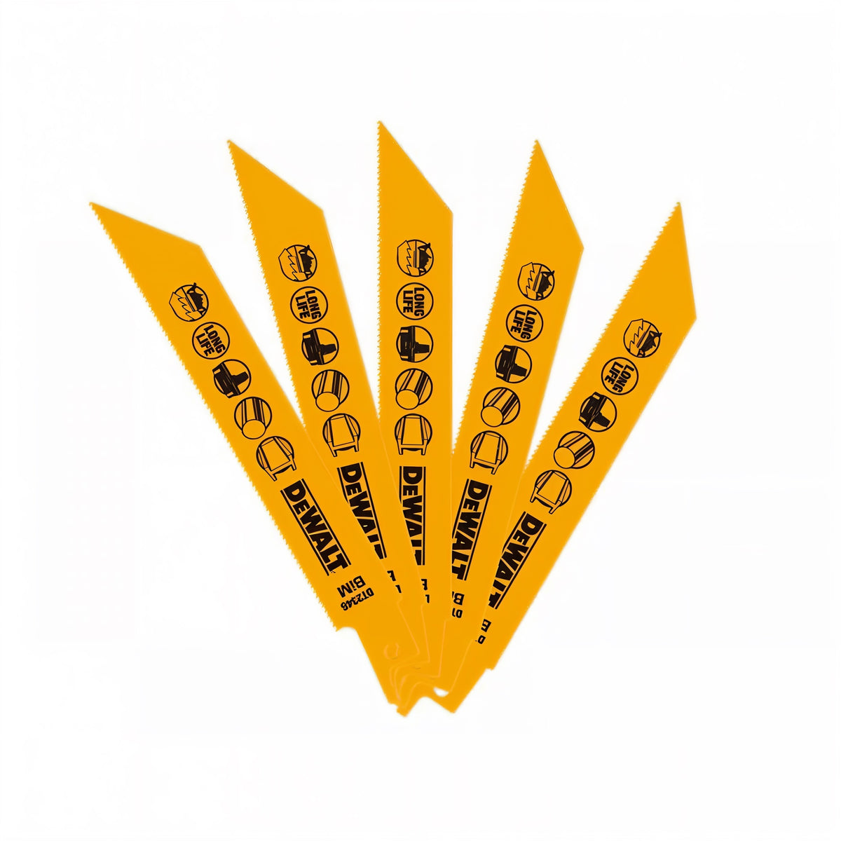 Dewalt Cobalt Steel Metal Cutting Power Saw Blades Yellow 1.4mm x 152mm 5Pk DT2361