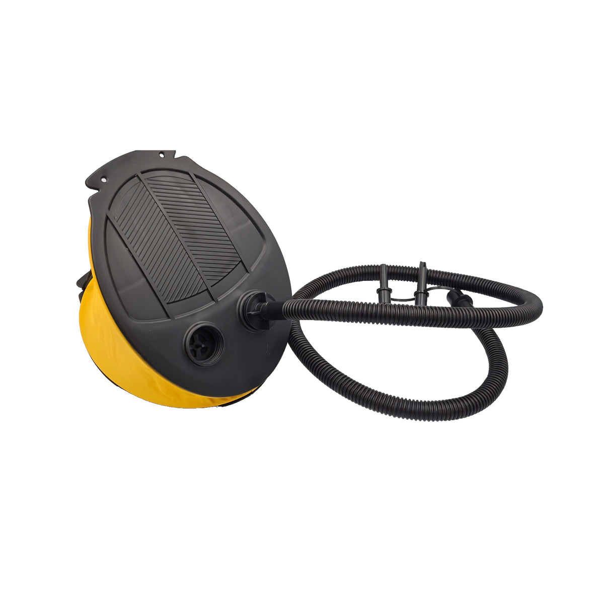 ProCamp Foot Pump Inflator-Deflator Black and Yellow 3Ltr CAM6294OB | 3 Valve Plugs | Strong and Durable | Easy to Use | Folds Flat for Easy Storage | Inflates and Deflates Large Inflatables