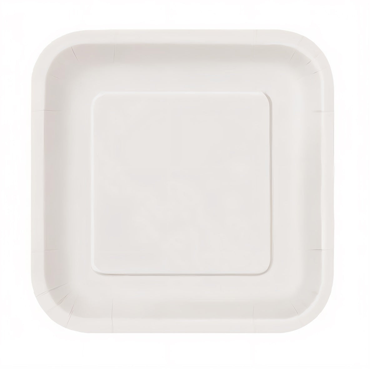 Unique Party Square Paper Plates Bright White 22.2cm Pack of 14 31052EU