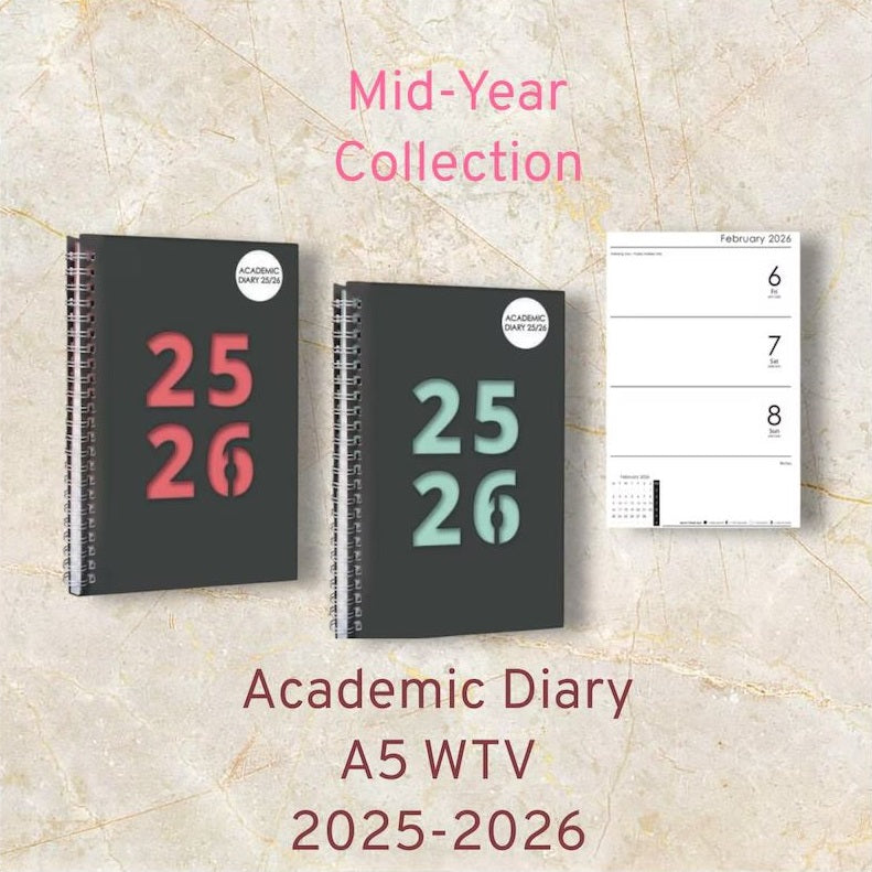 Design Group 2025-2026 Academic Week to View Diary Assorted Colours A5 Pack of 1 YCORDIA4A001 | Spiral Bound Planner | Durable Soft Cover | Ideal for Students-Teachers and Office Use